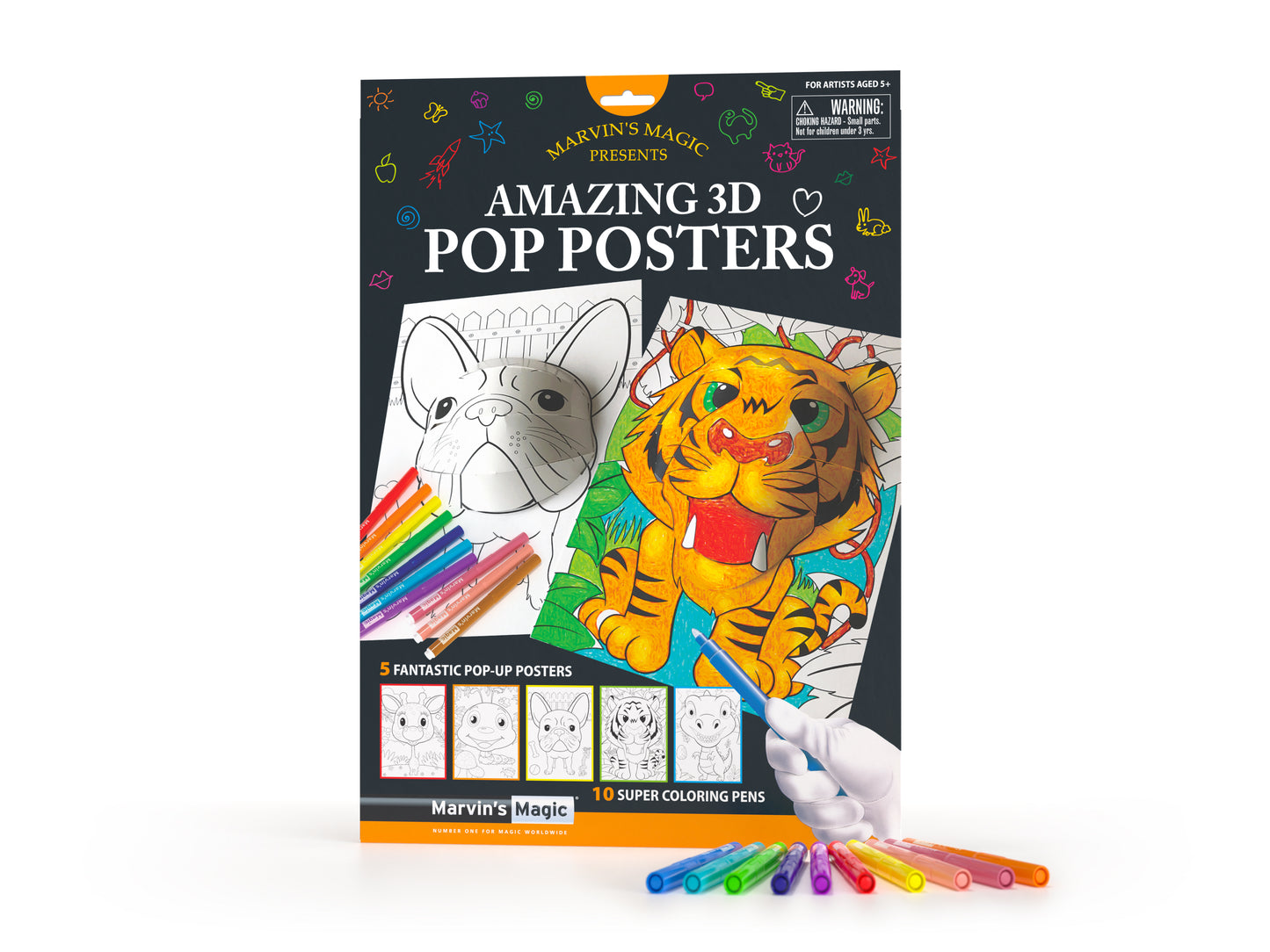 3D Pop Colouring Posters