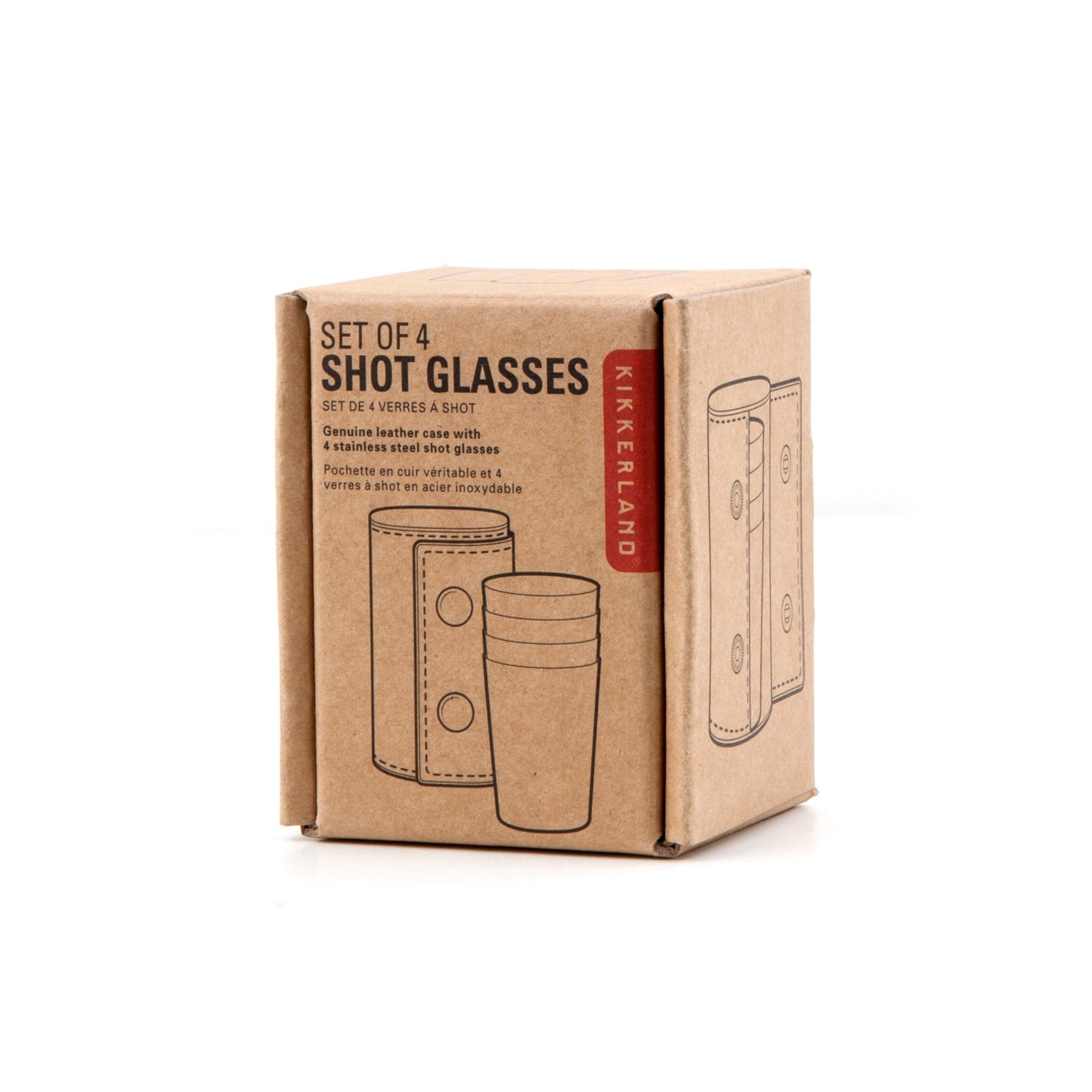 4 Shot Cups with Leather Case